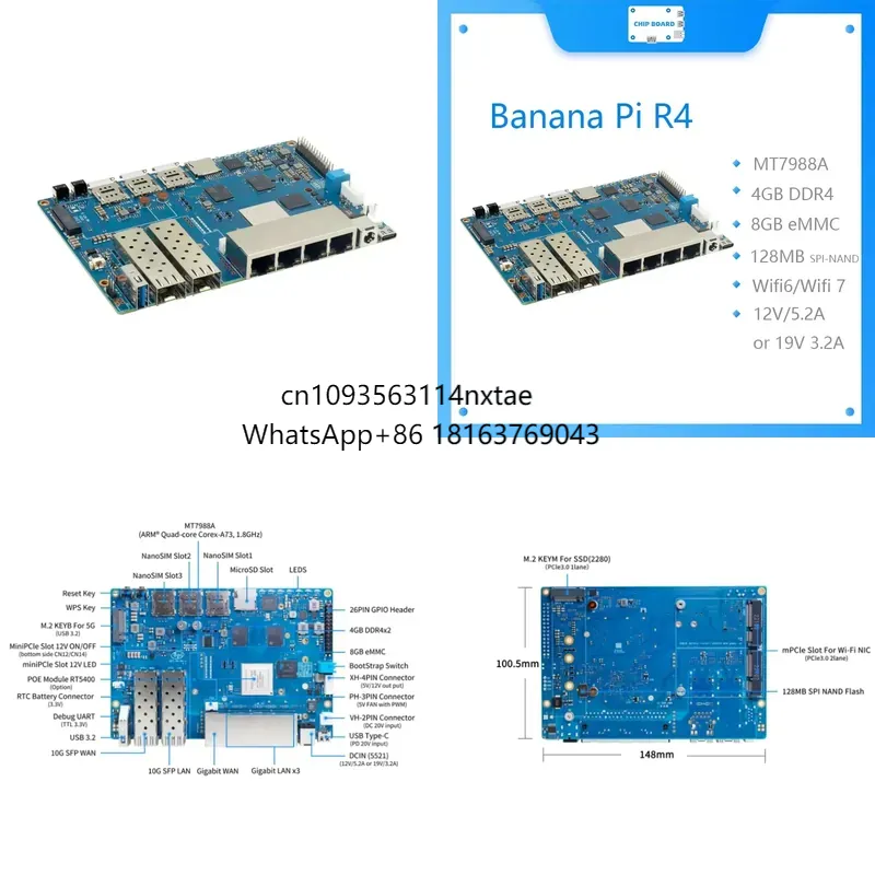 2026 Горячий год! Плата Banana – обзор и цена Bananapi Bpi R4 Wifi 7